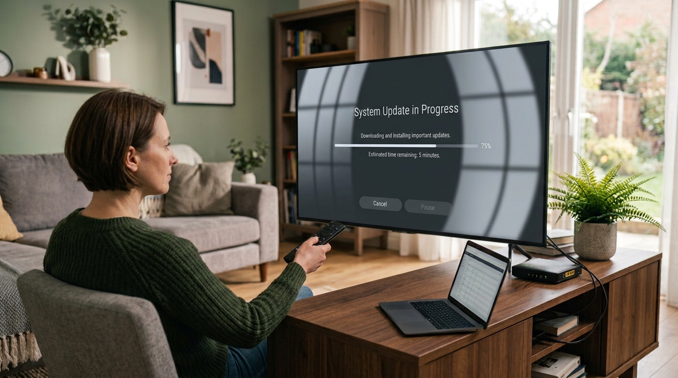 A system update in progress.