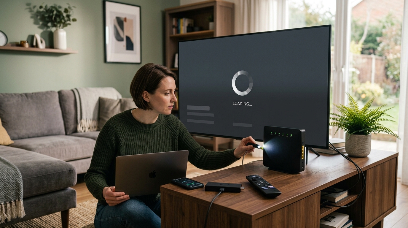 Restarting the router: unplug it for around 30 seconds, then reconnect it.